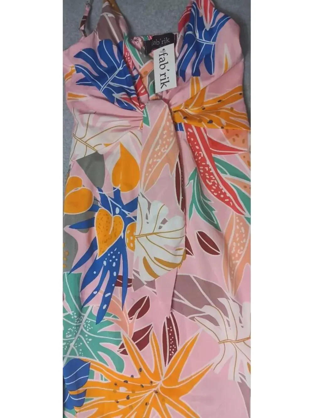 NWT! Fab'rik Reese Fitted Palm Print Midi Dress Womens Size Small Multicolor... - Picture 10 of 14